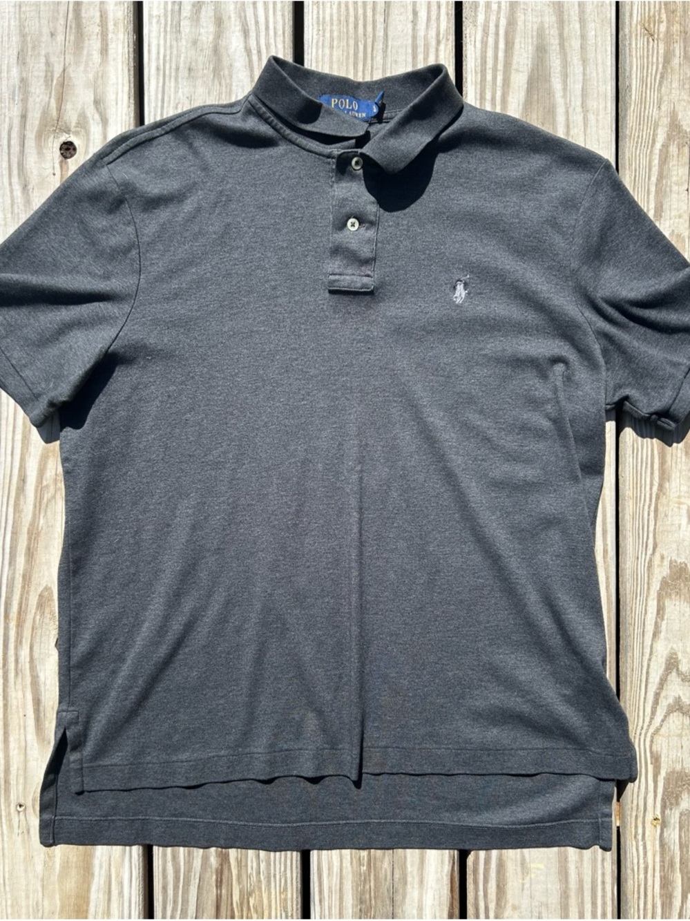 Polo Ralph Lauren Polo Shirt Mens Large Gray Short Sleeve Classic Fit Pony Logo